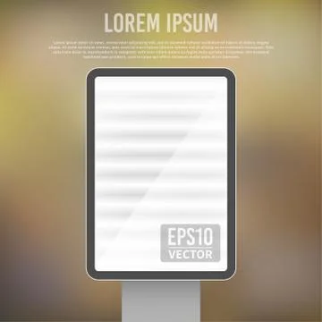 Vector empty vertical  light billboard background template Stock Illustration
