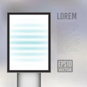 Vector empty vertical  light billboard background template Stock Illustration