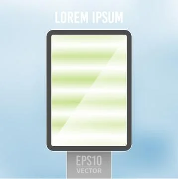 Vector empty vertical  light billboard background template Stock Illustration