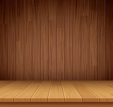 Vector empty wooden shelf background.Empty wood for your product display or m Stock Illustration