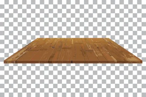 Vector empty wooden shelf Table isolated background Illustrazione stock