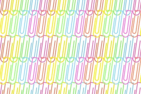 Vector endless pattern of bright colorful paper clips in trendy shades. School Stock Illustration