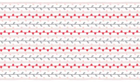 Vector endless pattern. Red pink and grey twig background Stock Illustration