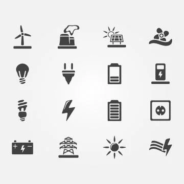 Vector energy icons Stock Illustration