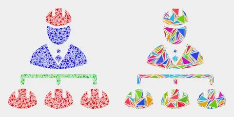 Vector Engineer Hierarchy Mosaic Icon of Triangle Elements 스톡 일러스트