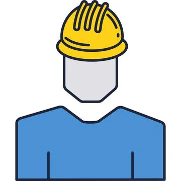 Vector engineer worker icon man portrait isolated 스톡 일러스트