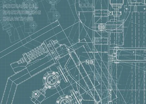 Vector engineering illustration. Computer aided design systems. Instrument-ma Illustrazione stock