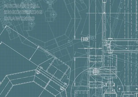 Vector engineering illustration. Computer aided design systems. Instrument-ma Stock Illustration