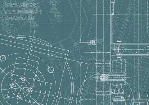 Vector engineering illustration. Computer aided design systems. Instrument-ma Stock Illustration