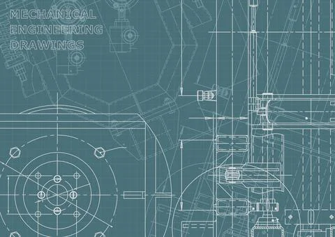 Vector engineering illustration. Computer aided design systems. Instrument-ma Stock Illustration