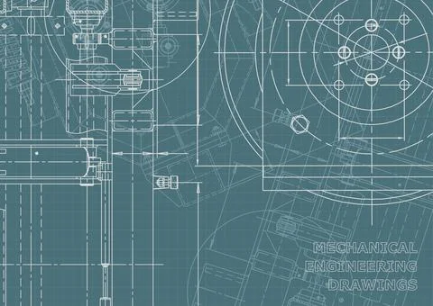 Vector engineering illustration. Computer aided design systems. Instrument-ma Illustrazione stock