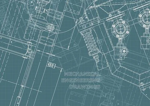 Vector engineering illustration. Computer aided design systems. Instrument-ma Illustrazione stock