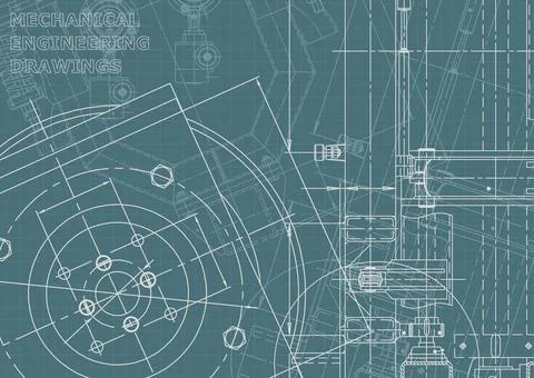 Vector engineering illustration. Computer aided design systems. Instrument-ma Illustrazione stock