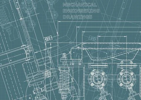 Vector engineering illustration. Computer aided design systems. Instrument-ma Stock Illustration