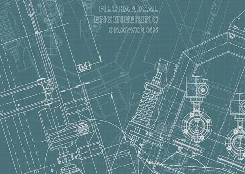 Vector engineering illustration. Computer aided design systems. Instrument-ma Stock-Illustration