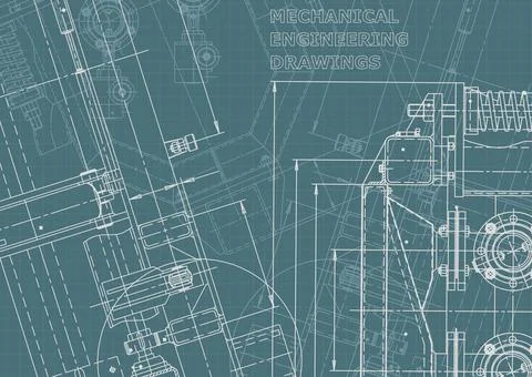 Vector engineering illustration. Computer aided design systems. Instrument-ma Stock Illustration