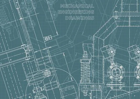 Vector engineering illustration. Computer aided design systems. Instrument-ma Stock Illustration
