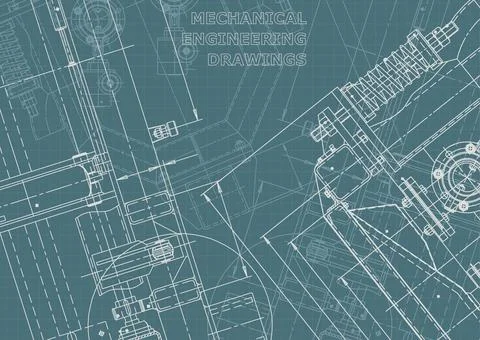 Vector engineering illustration. Computer aided design systems. Instrument-ma Illustrazione stock
