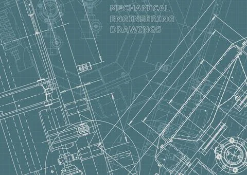 Vector engineering illustration. Computer aided design systems. Instrument-ma Illustrazione stock