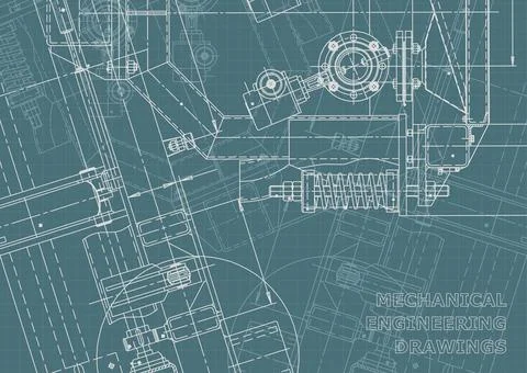 Vector engineering illustration. Computer aided design systems. Instrument-ma Illustrazione stock