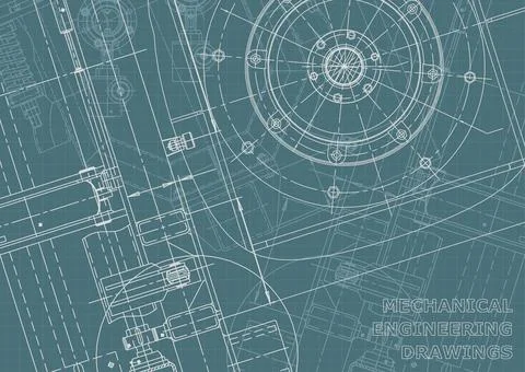Vector engineering illustration. Computer aided design systems. Instrument-ma Illustrazione stock