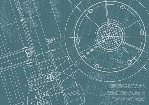 Vector engineering illustration. Computer aided design systems. Instrument-ma Stock-Illustration