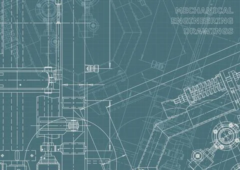 Vector engineering illustration. Computer aided design systems. Instrument-ma Stock Illustration