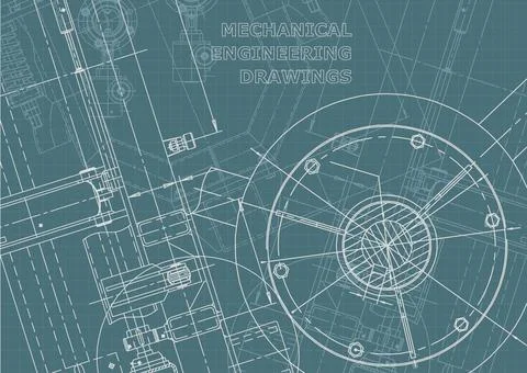 Vector engineering illustration. Computer aided design systems. Instrument-ma Stock Illustration
