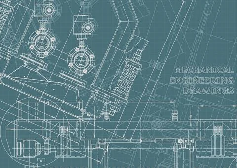 Vector engineering illustration. Computer aided design systems. Instrument-ma Stock-Illustration