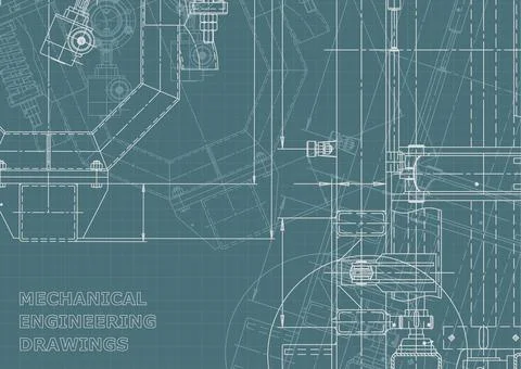 Vector engineering illustration. Computer aided design systems. Instrument-ma Stock Illustration