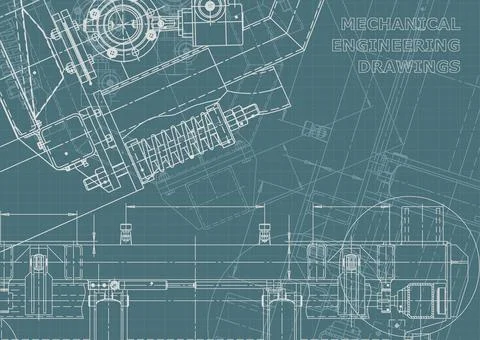 Vector engineering illustration. Computer aided design systems. Instrument-ma Stock-Illustration