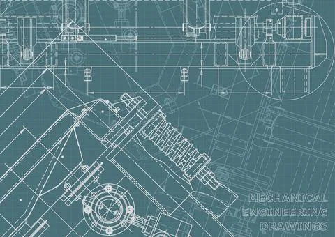 Vector engineering illustration. Computer aided design systems. Instrument-ma Stock-Illustration