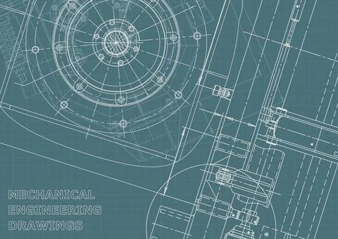 Vector engineering illustration. Computer aided design systems. Instrument-ma Stock-Illustration