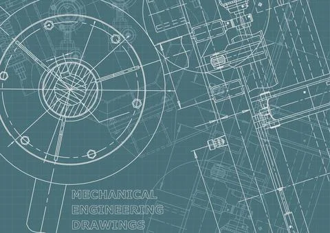 Vector engineering illustration. Computer aided design systems. Instrument-ma Stock Illustration