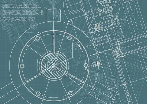 Vector engineering illustration. Computer aided design systems. Instrument-ma Illustrazione stock