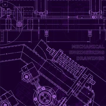 Vector engineering illustration. Cover, flyer. Purple cyberspace Stock Illustration