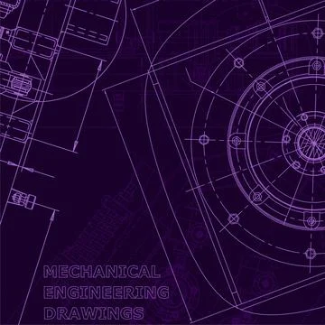 Vector engineering illustration. Cover, flyer. Purple cyberspace Stock Illustration