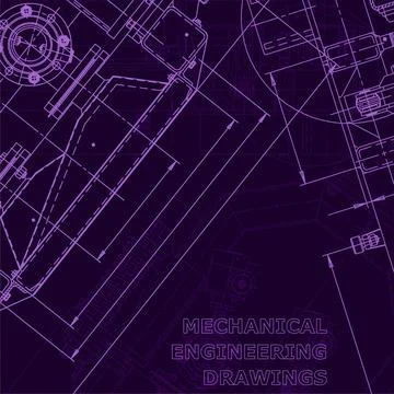 Vector engineering illustration. Cover, flyer. Purple cyberspace 스톡 일러스트