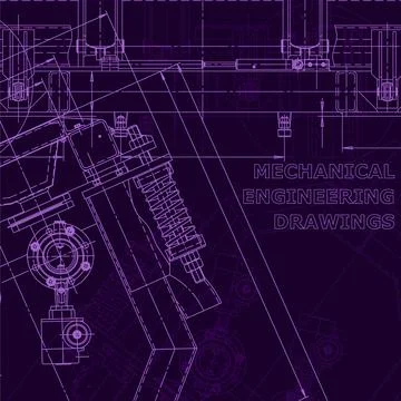 Vector engineering illustration. Cover, flyer. Purple cyberspace Stock Illustration