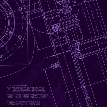 Vector engineering illustration. Cover, flyer. Purple cyberspace 스톡 일러스트