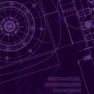 Vector engineering illustration. Cover, flyer. Purple cyberspace 스톡 일러스트