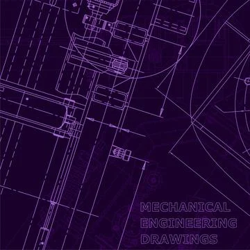 Vector engineering illustration. Cover, flyer. Purple cyberspace Stock Illustration