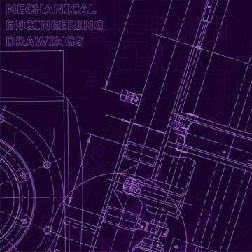 Vector engineering illustration. Cover, flyer. Purple cyberspace Illustrazione stock