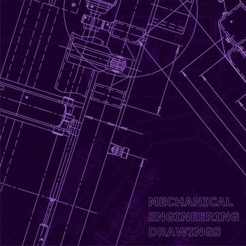 Vector engineering illustration. Cover, flyer. Purple cyberspace Stock Illustration