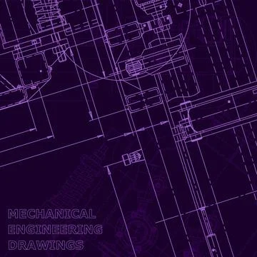 Vector engineering illustration. Cover, flyer. Purple cyberspace Stock Illustration