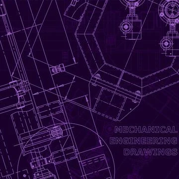Vector engineering illustration. Cover, flyer. Purple cyberspace 스톡 일러스트