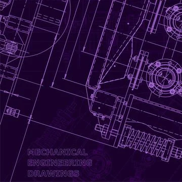 Vector engineering illustration. Cover, flyer. Purple cyberspace Stock Illustration