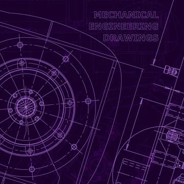 Vector engineering illustration. Cover, flyer. Purple cyberspace Stock Illustration