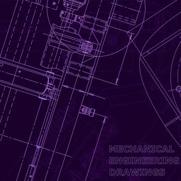 Vector engineering illustration. Cover, flyer. Purple cyberspace Illustrazione stock
