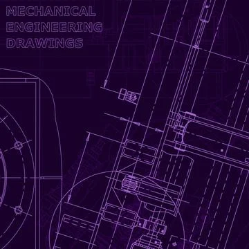Vector engineering illustration. Cover, flyer. Purple cyberspace Illustrazione stock